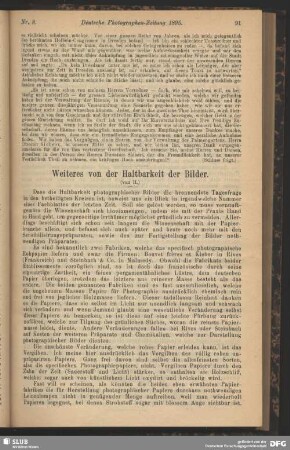 Weiteres von der Haltbarkeit der Bilder