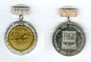 Medaille des Wanderpokals Schwimmen des Freien Deutschen Gewerkschaftsbundes (FDGB)