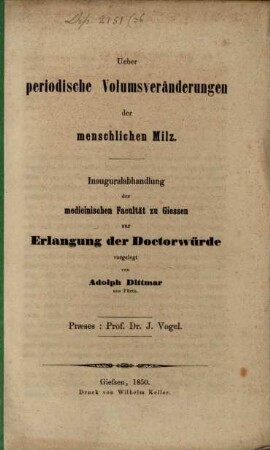 Über periodische Volumsveränderungen der menschlichen Milz