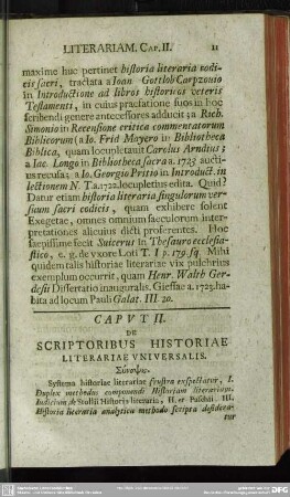 Caput II. De Scriptoribus Historiae Literariae Universalis