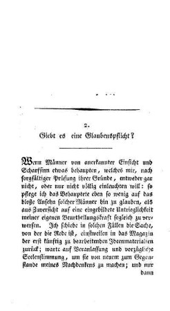 Giebt es eine Glaubenspflicht?