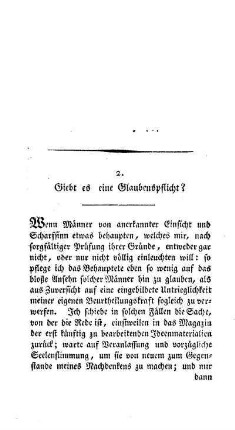 Giebt es eine Glaubenspflicht?
