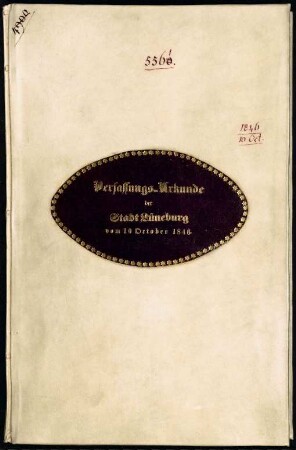 Verfassungs-Urkunde der Stadt Lüneburg.