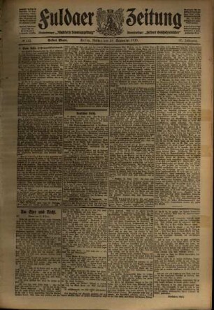 Erste Ausgabe vom Freitag, den 16. September 1910.