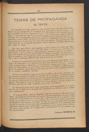 Temas de propaganda : El texto