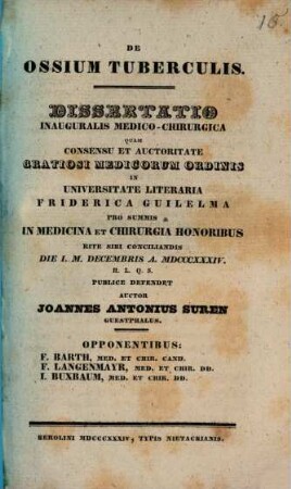 De ossium tuberculis : Dissertatio inauguralis medico-chirurgica