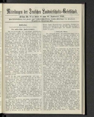 Beilage Nr. 31 zu Stück 31 vom 22. September 1900.