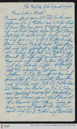 Korrespondenz von Alice und Ludwig Klein: Brief von Ludwig Klein an Kurt Klein