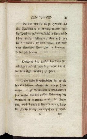 Drittens der Zufall bey dieser Revoluzion unendlich dazu beigetragen um ihr die dermalige Richtung zu geben.