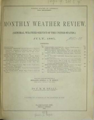 Monthly weather review. 15, 7 - 12. 1887