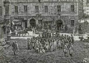 Der Neumarkt zu Dresden von der Moritzstraße aus