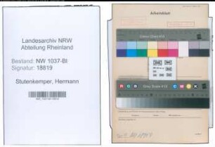 Entnazifizierung Hermann Stutenkemper , geb. 25.02.1893 (Lehrer)