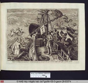 Christoph Kolumbus auf seinem Schiff.