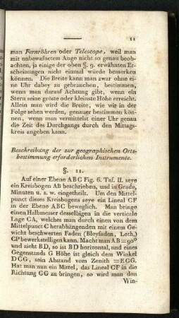 Beschreibung der zur geographischen Ortsbestimmung erforderlichen Instrumente