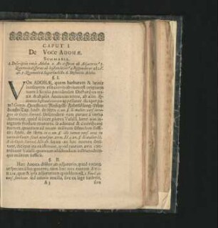 Caput I. De Voce Adohae.