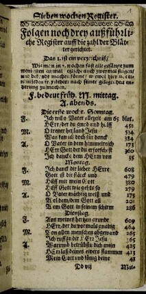 Folgen noch drey außführliche Register auff die zahl der Blätter gerichtet. Das I. ist ein verzeichniß [...]