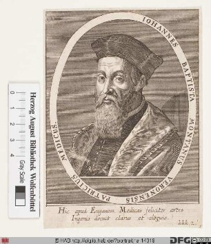 Bildnis Giovanni Battista de Monte (od. G. B. Montano, lat. Johannes Baptista Montanus)