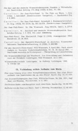 IX. Verbindung mittels Seilbahn zum Rhein