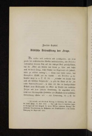 Zweites Kapitel. Biblische Beleuchtung der Frage.