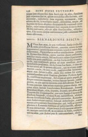 XXXIII. Bernardinus Biscia.