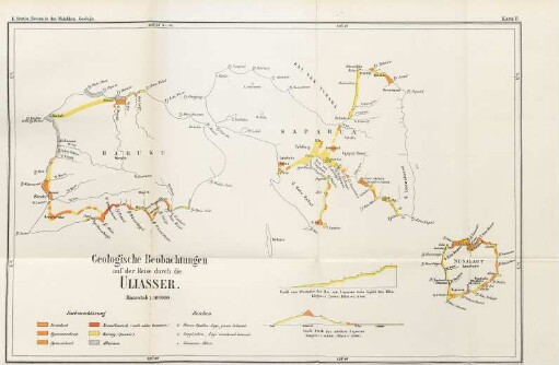 Karte II. Geologische Beobachtungen auf der Reise durch die Uliasser