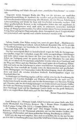 Zander, Sylvia :: Zum Nähen wenig Lust, sonst ein gutes Kind, ..., Mädchenerziehung und Frauenbildung in Lübeck, übeck, (Veröffentlichungen zur Geschichte der Hansestadt Lübeck, Reihe B, 26) : Lübeck, Schmidt-Römhild, 1996