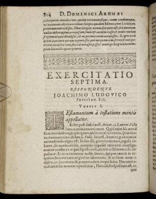 Exercitatio Septima