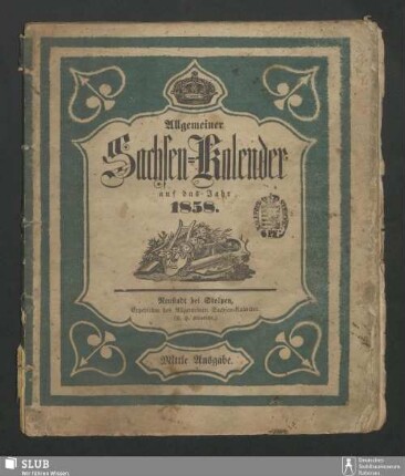 1858: Allgemeiner Sachsen-Kalender