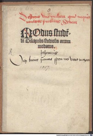 Modus studendi discipulis studiosis accomodatus