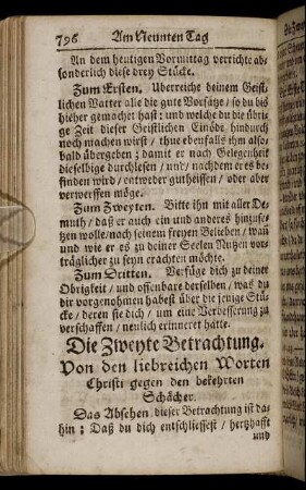 Die Zweyte Betrachtung. - Die Vierte Betrachtung.