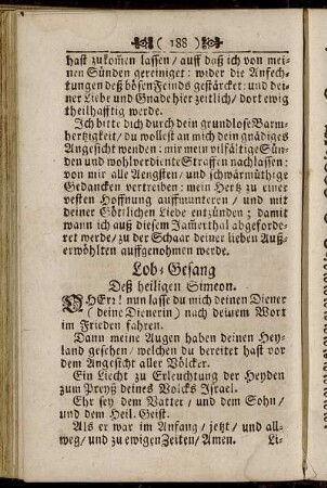 Lob-Gesang Deß heiligen Simeon