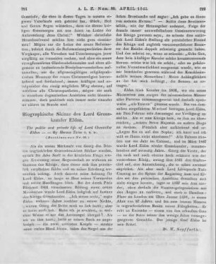 Eldon, J. S.: The public and private life of Lord Chancellor Eldon. Including his correspondence and selections from the anecdote book. By Horace Twiss. London: [Murray] 1844 (Beschluss von Nr. 98)