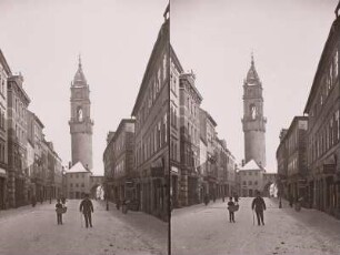 Bautzen, Reichenstraße, Blick von Westen zum Reichenturm