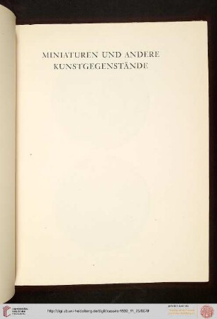 Miniaturen und andere Kunstgegenstände (Nr. 25 - 46)
