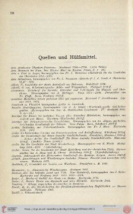 Quellen und Hülfsmittel