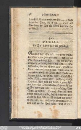 42. Psalm LI. 6. An Dir Allein hab'ich gesündigt.