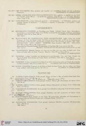 Tapisserien (Nr. 365-369)