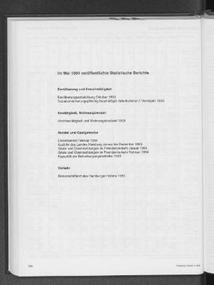 Im Mai 1994 veröffentlichte Statistische Berichte