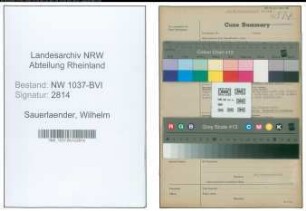 Entnazifizierung Wilhelm Sauerlaender , geb. 24.06.1891 (Studienrat)