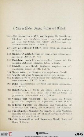 Diverse (Fächer, Nippes, Textiles, Waffen) (Nr. 235-236-320-323)