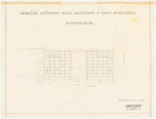 Garten Allinger, Berlin-Dahlem: Spalier zwischen Haus Allinger und Haus Budczies: Ansicht 1:20