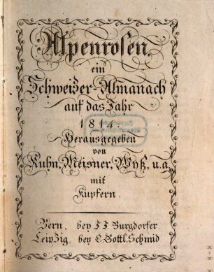 Alpenrosen : auf das Jahr .., 1814