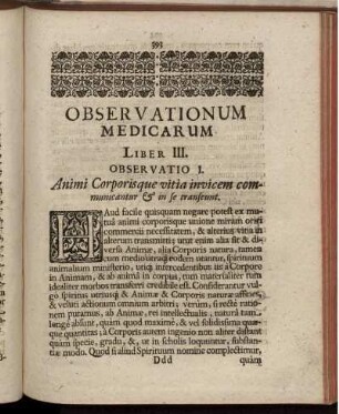 Observationum Medicarum Liber III