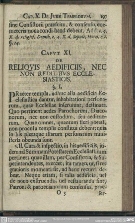 Caput XI. De Reliquis Aedificiis, Nec Non Reditibus Ecclesiastica