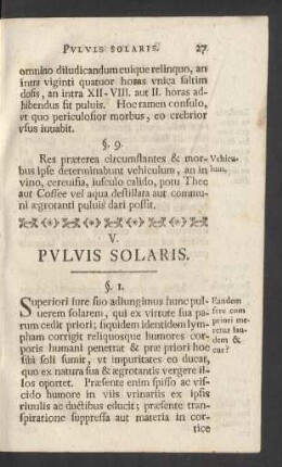 V. Pulvis Solaris