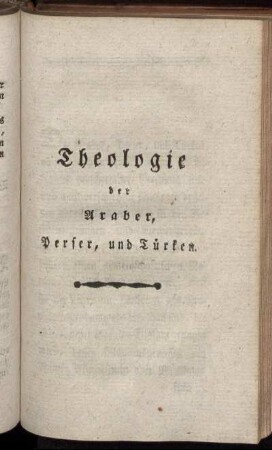 Theologie der Araber, Perser, und Türken.