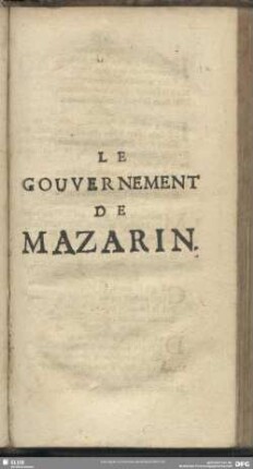Le Gouvernement De Mazarin
