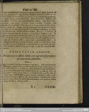 Observatio LXXXVIII. Procurator ex officio datus, an cogendus sit praestare juramentum calumniae