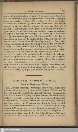 Chapter XIII.- Washing and Cleaning
