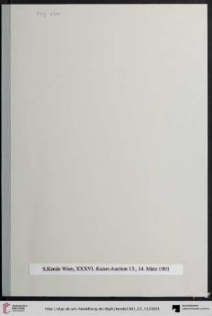 Katalog einer Sammlung von Oelgemälden und Aquarellen der besten modernen Meister aus Wiener Privatbesitz : ferner ein bedeutendes Werk von Eduard Kurzbauer aus dem Nachlasse des Künstlers; Versteigerung: Mittwoch, den 13. und Donnerstag, den 14. März 1901 (Katalog Nr. 36)